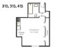 Floorplan Clark 215 315 415 Studio